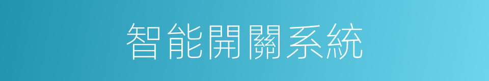 智能開關系統的同義詞