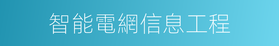 智能電網信息工程的同義詞