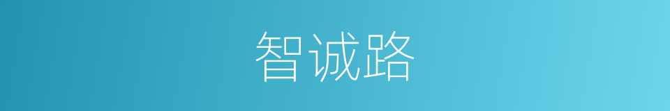 智诚路的同义词