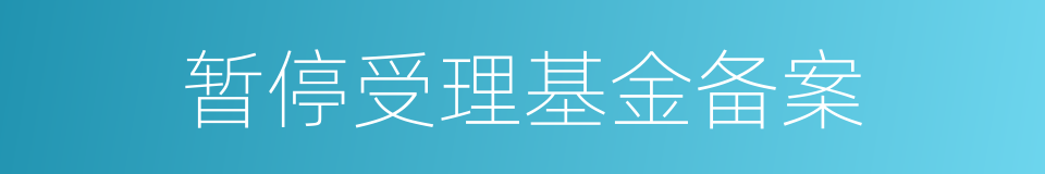 暂停受理基金备案的同义词