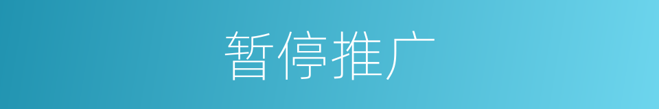 暂停推广的同义词