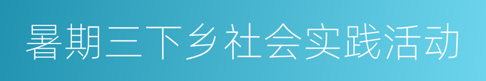 暑期三下乡社会实践活动的同义词