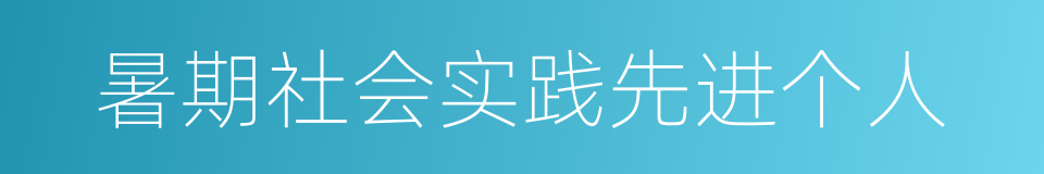 暑期社会实践先进个人的同义词