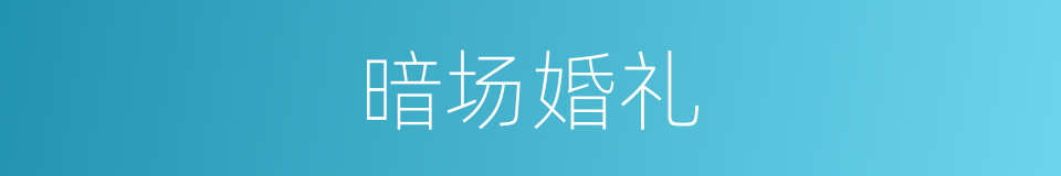 暗场婚礼的同义词