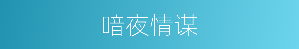 暗夜情谋的同义词
