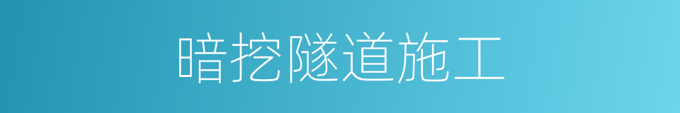 暗挖隧道施工的同义词