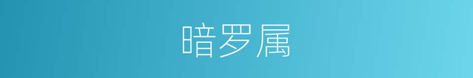 暗罗属的同义词