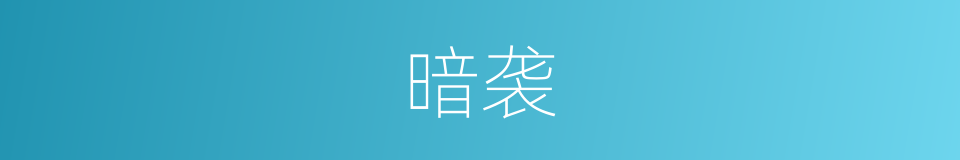 暗袭的意思