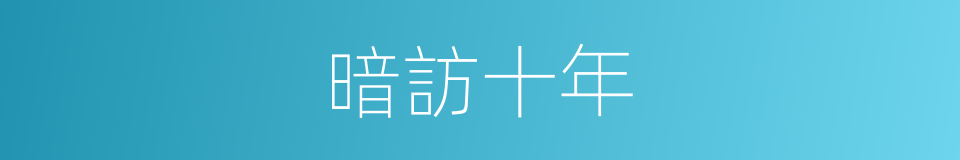 暗訪十年的同義詞