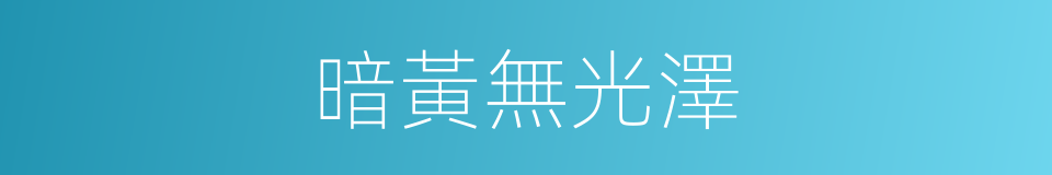 暗黃無光澤的同義詞
