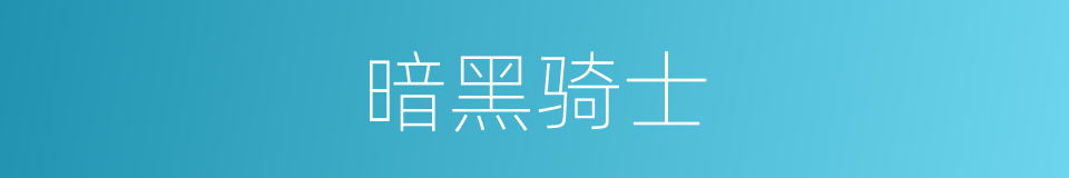 暗黑骑士的意思