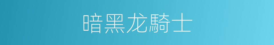 暗黑龙騎士的同義詞