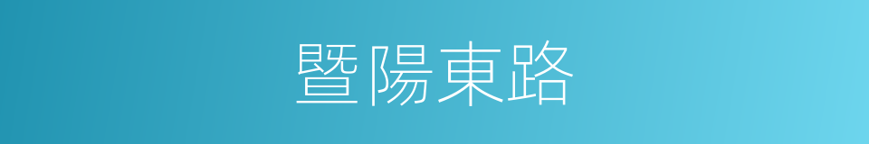 暨陽東路的同義詞
