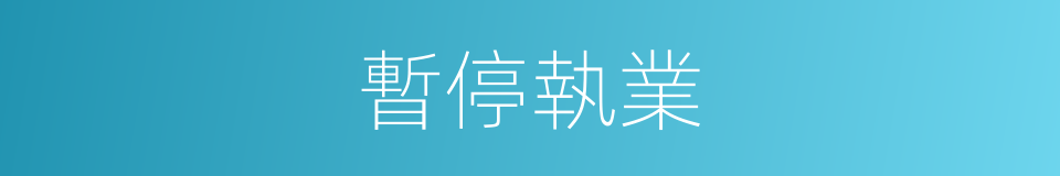 暫停執業的同義詞