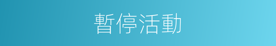 暫停活動的同義詞