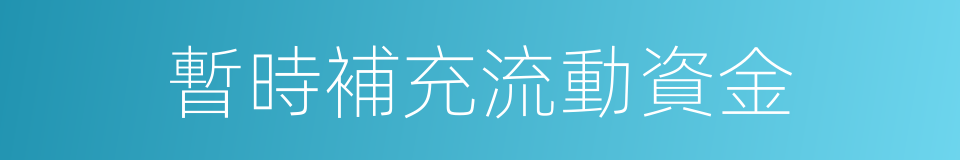 暫時補充流動資金的同義詞