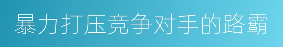 暴力打压竞争对手的路霸的同义词