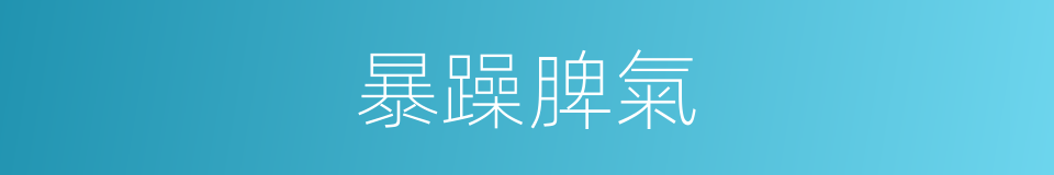 暴躁脾氣的同義詞