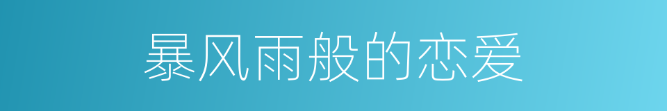 暴风雨般的恋爱的同义词