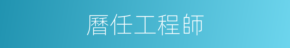 曆任工程師的同義詞