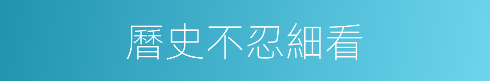 曆史不忍細看的同義詞