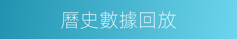 曆史數據回放的同義詞