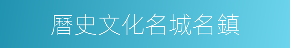 曆史文化名城名鎮的同義詞