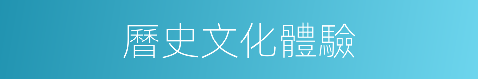 曆史文化體驗的同義詞