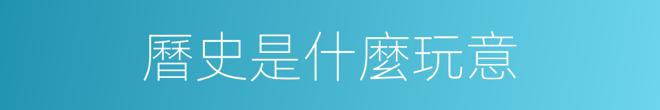 曆史是什麼玩意的同義詞