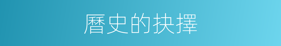 曆史的抉擇的同義詞