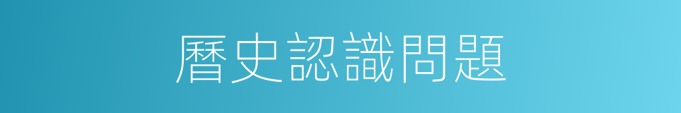曆史認識問題的同義詞
