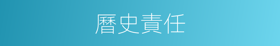 曆史責任的同義詞
