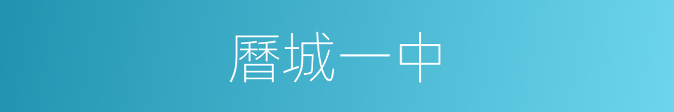 曆城一中的同義詞