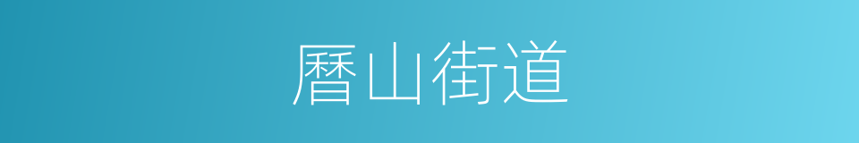 曆山街道的同義詞