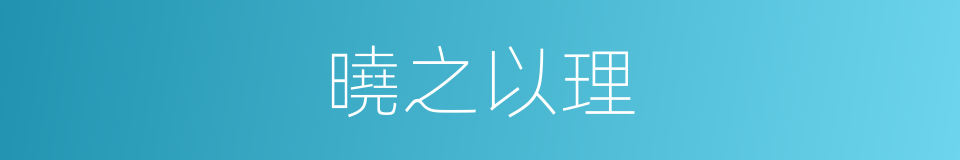 曉之以理的意思
