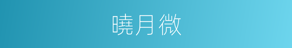 曉月微的同義詞