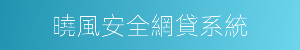 曉風安全網貸系統的同義詞