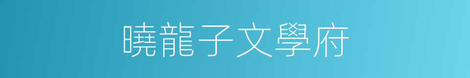 曉龍子文學府的同義詞