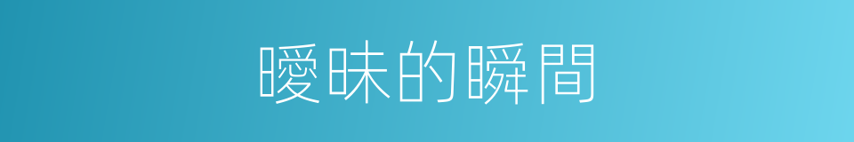 曖昧的瞬間的同義詞