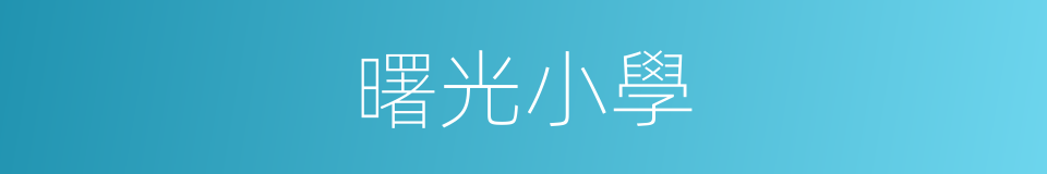 曙光小學的同義詞