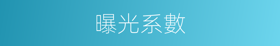 曝光系數的同義詞