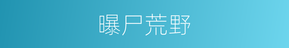 曝尸荒野的意思