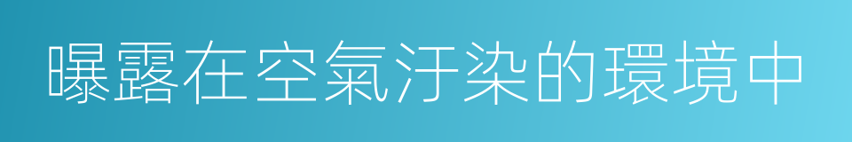 曝露在空氣汙染的環境中的同義詞