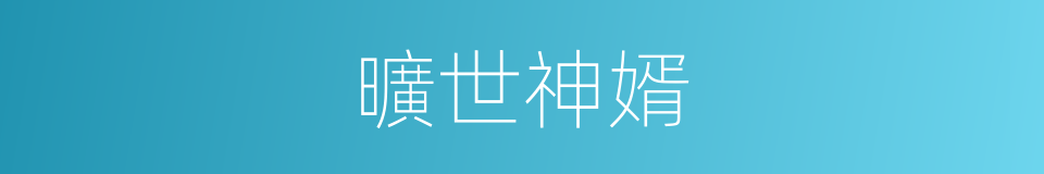 曠世神婿的同義詞