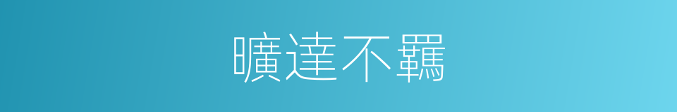 曠達不羈的意思