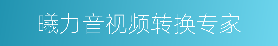 曦力音视频转换专家的意思