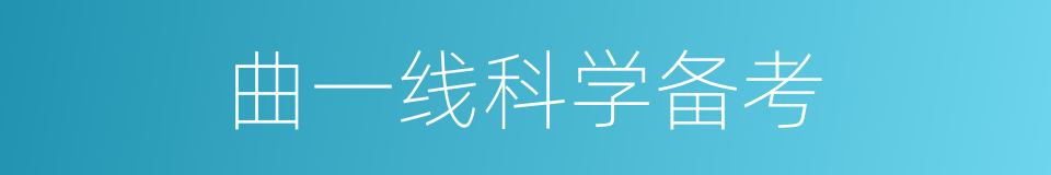曲一线科学备考的同义词