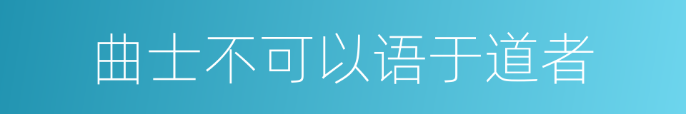 曲士不可以语于道者的同义词