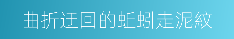 曲折迂回的蚯蚓走泥紋的同義詞