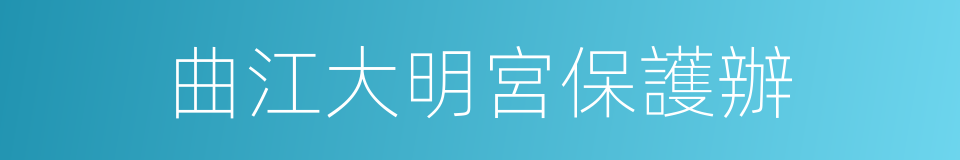 曲江大明宮保護辦的同義詞